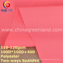 Poliéster Pongee Spandex tecidos de tingimento simples para mulher têxtil (GLLML293)